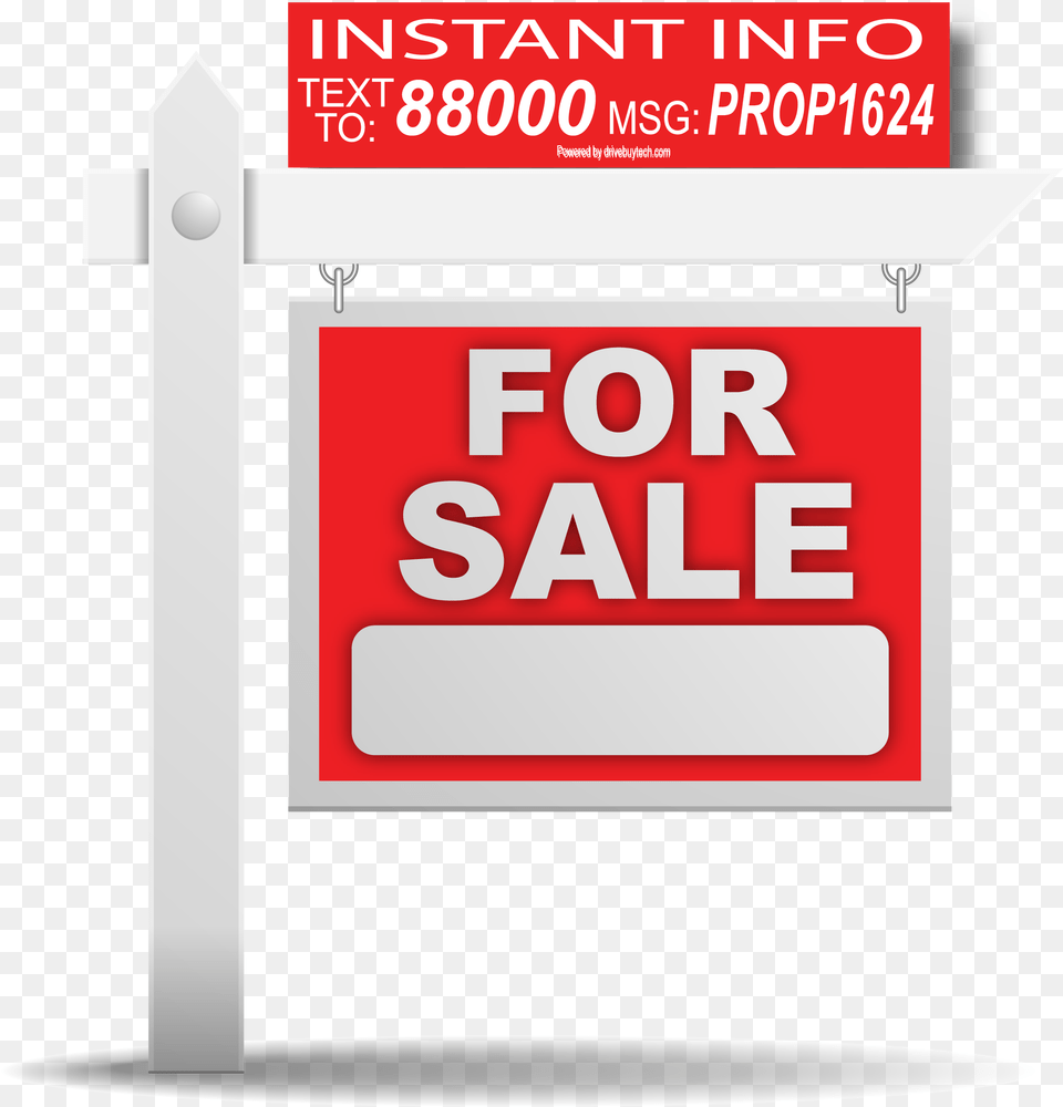 Real Estate For Sale Sign With Text Message Code Rider Sale Sign, Bus Stop, Outdoors, Symbol Free Png Download