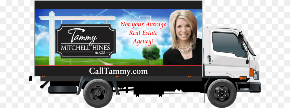 Real Estate Moving Truck, Advertisement, Vehicle, Van, Moving Van Free Png