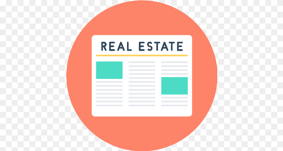 Real Estate Newspaper Icon Repo Icons Circle, Page, Text, Disk Free Png Download