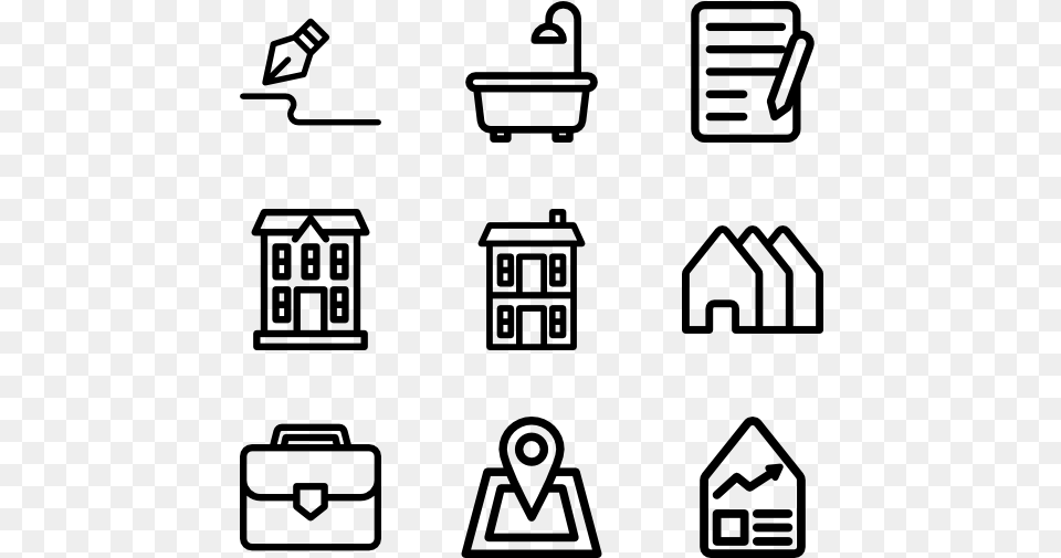 Real Estate Outlined, Gray Png