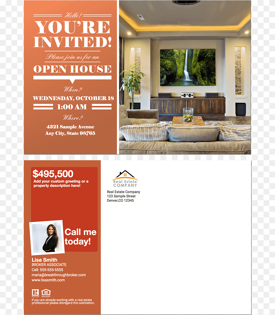 Real Estate Postcard Class Img Responsive Real Estate Open House Invitation, Advertisement, Poster, Person, Face Png Image