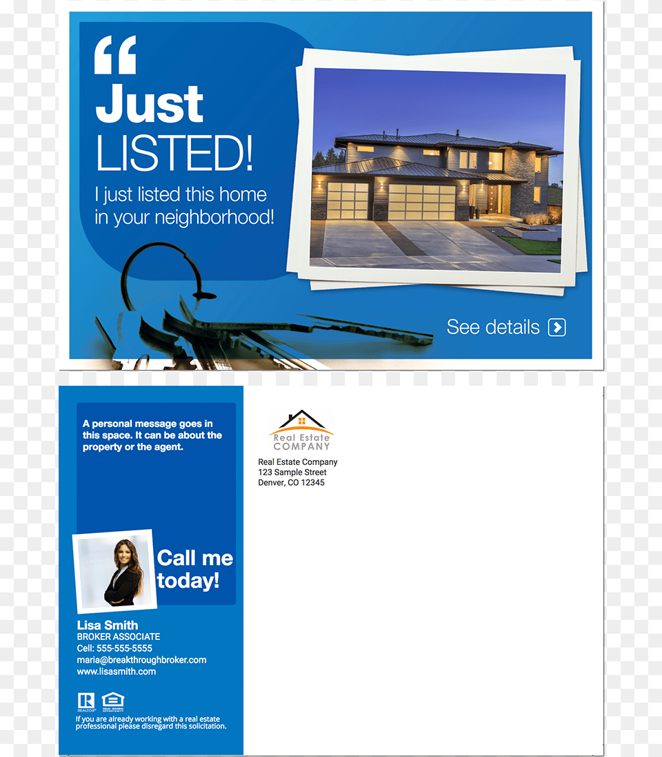 Real Estate Postcard Flyer, Advertisement, Poster, Person, Face Png Image