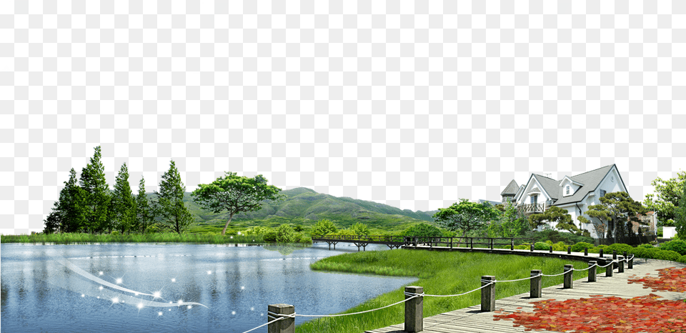 Real Estate Poster House Real Estate Poster Background, Nature, Outdoors, Pond, Scenery Png Image