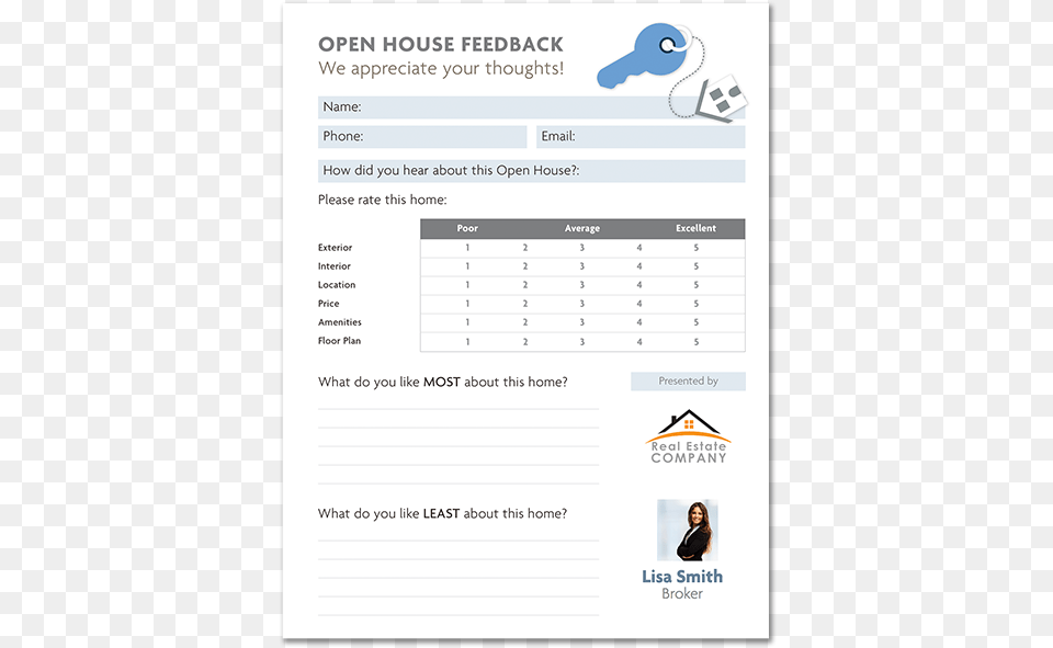 Real Estate Terminology Class Img Responsive Printable Realtor Open House Feedback Form, Page, Text, Person Free Png