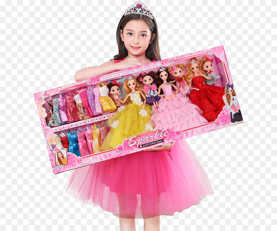 Real Eye S2 Girlfriends Parents And Children Dress Big Barbie Set, Figurine, Toy, Doll, Clothing Png