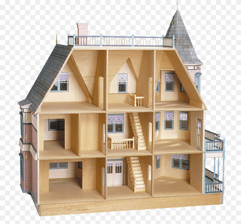 Real Good Toys Queen Anne Dollhouse, Architecture, Building, Housing, Wood Free Transparent Png