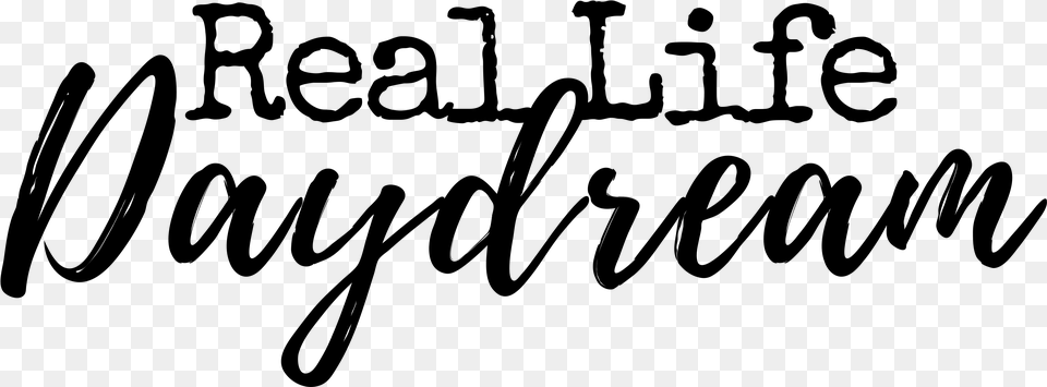 Real Life Daydream Calligraphy, Gray Png