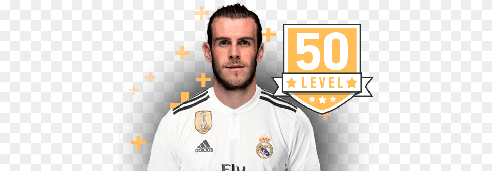 Real Madrid Fantasy Manager Lineup Gareth Bale, Shirt, Clothing, Adult, Person Free Png