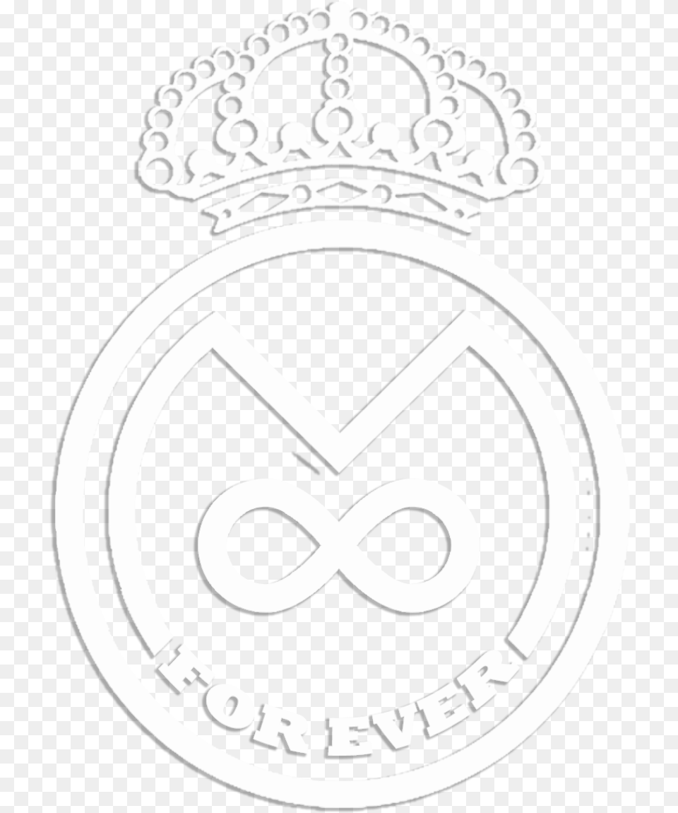 Real Madrid Logo Black And White Posted Solid, Emblem, Symbol, Ammunition, Grenade Png Image