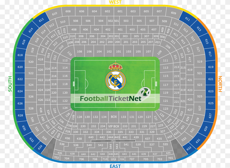 Real Madrid Vs Football Santiago Bernabeu Seating Plan, Disk Free Transparent Png