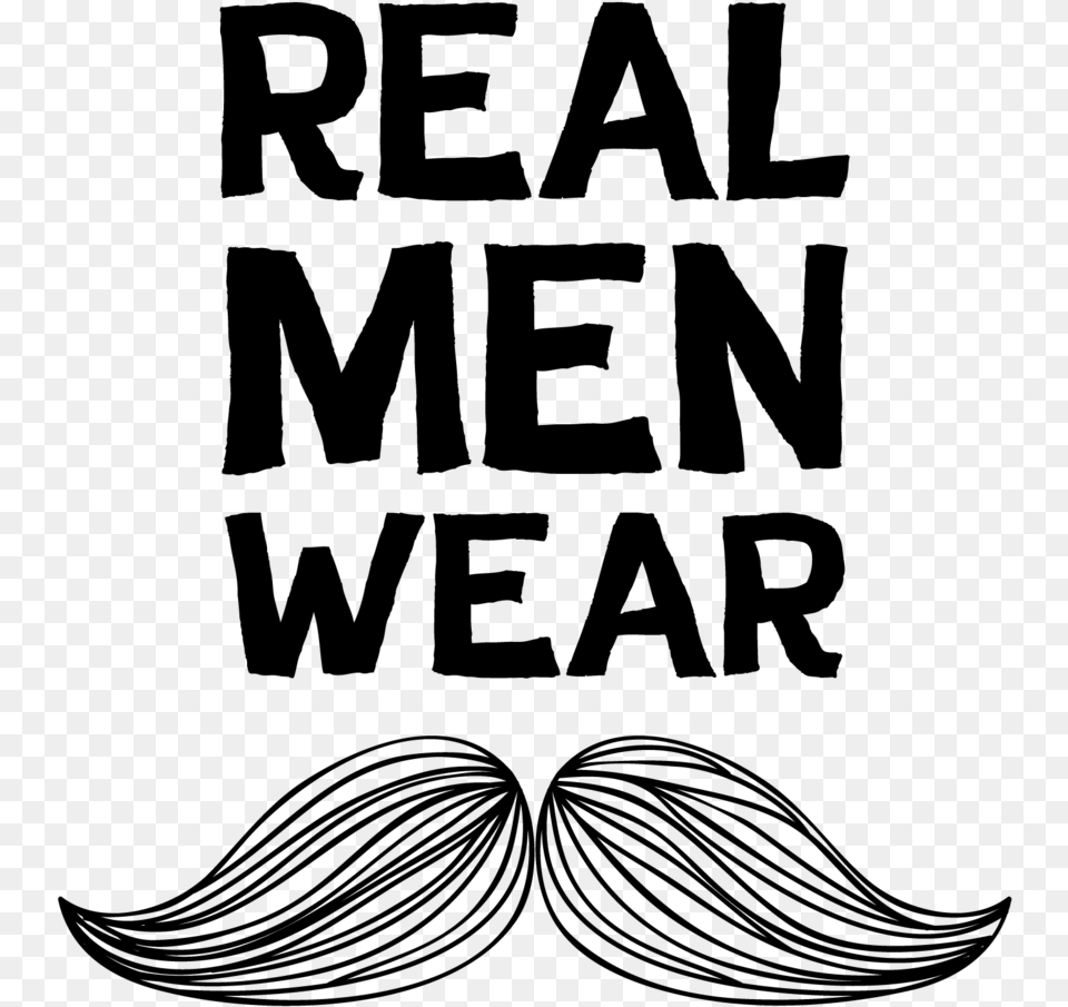 Real Men Wear Moustaches, Gray Png