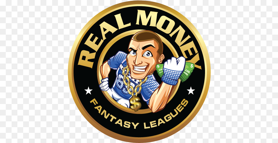 Real Money Fantasy Leagues Money Fantasy Football League Logo, Badge, Person, Symbol, Face Png Image