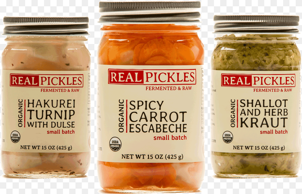 Real Pickles Small Batch Carrot, Food, Relish, Ketchup, Jar Free Transparent Png