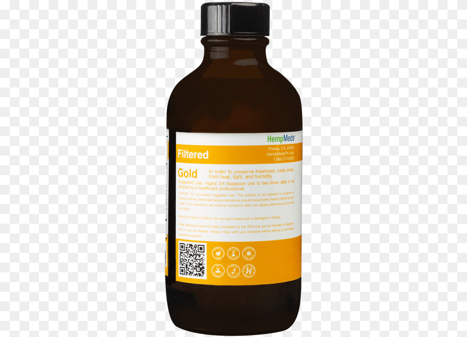 Real Scientific Hemp Oil 4oz 1000mg Gold Label Liquid Glass Bottle, Food, Seasoning, Syrup, Qr Code Free Png Download