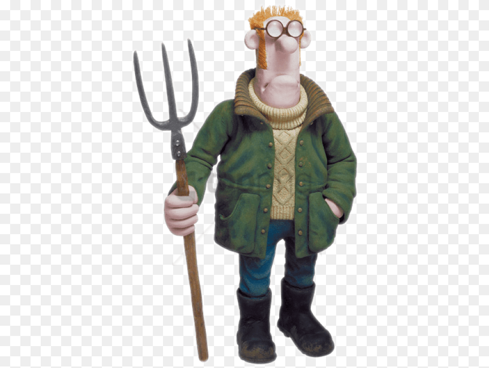 Real Sheep With Transparent Wallace And Gromit Farmer, Cutlery, Baby, Person, Knife Png Image