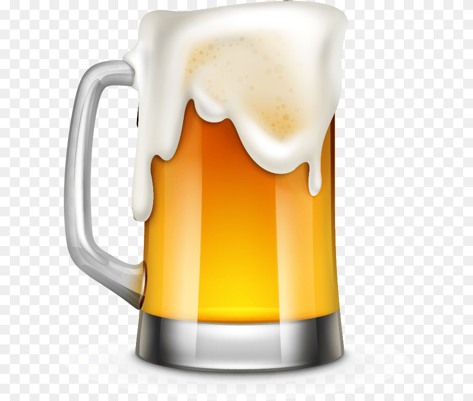 Realistic Beer Vector Cartoon Illustration Cartoon Beer Glass Transparent, Alcohol, Beverage, Cup, Beer Glass Free Png Download