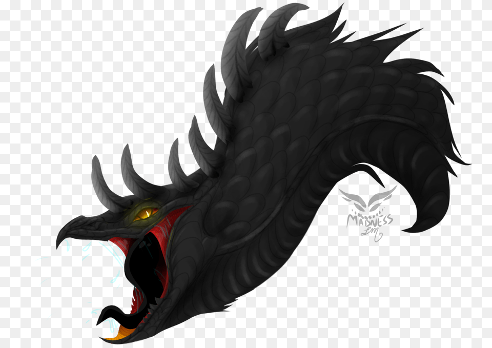 Realistic Black Dragon Headshot Art C Mopeio Free Png