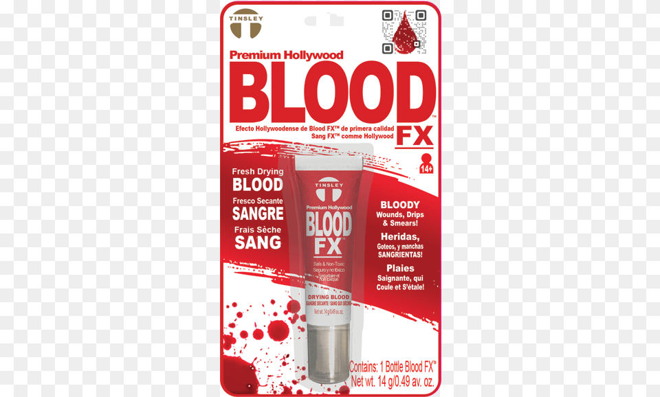 Realistic Blood Drip Blood Fx Gel, Advertisement, Poster, Qr Code Png Image