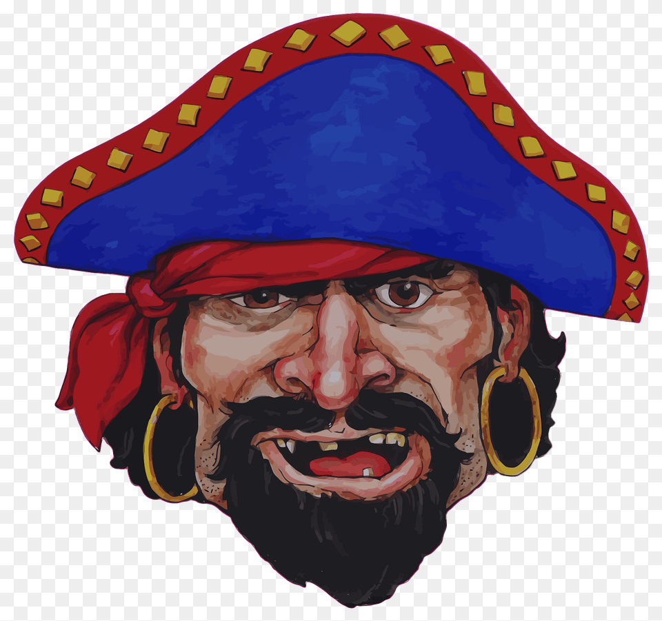 Realistic Pirate Face Clipart, Clothing, Hat, Person, Head Free Transparent Png