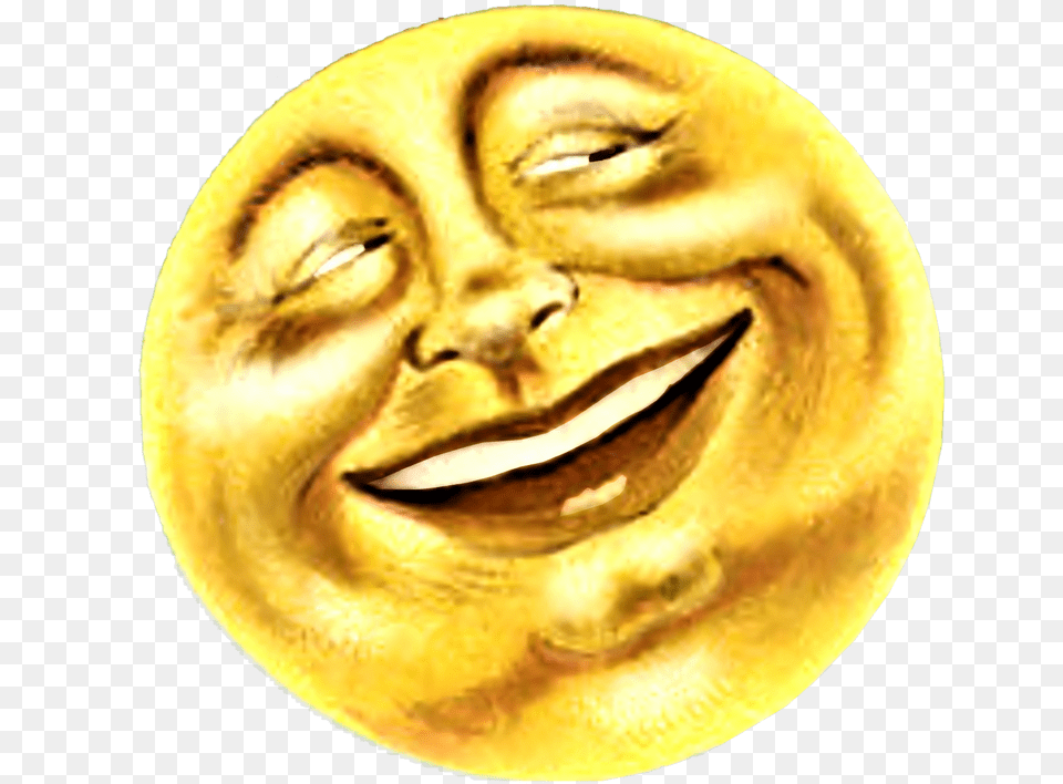 Really Awesome Moon Image Taken From A Halloween Post Vintage Moon, Gold, Face, Head, Person Free Png