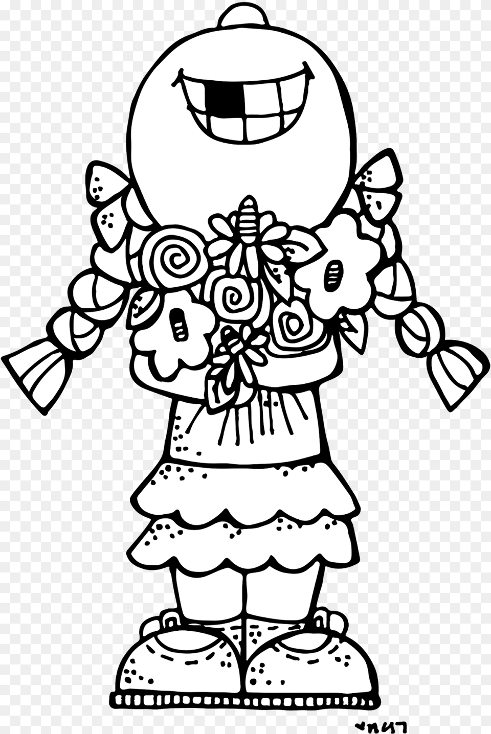 Really Cute Coloring Pages Many Interesting Cliparts Melonheadz Clipart Black And White, Stencil, Face, Head, Nature Free Png Download