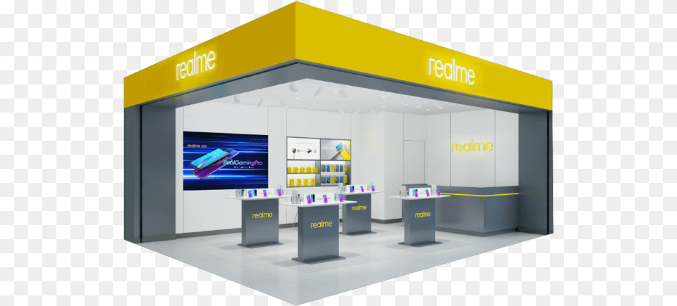 Realme Concept Store, Kiosk, Electronics, Screen, Computer Hardware Png Image
