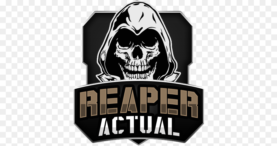 Reaper Actual Skull, Logo, Person, Scoreboard, Emblem Free Png