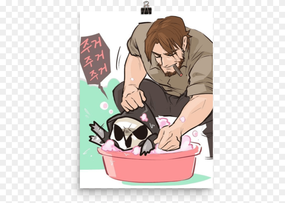 Reaper And Baby Mccree, Book, Comics, Publication, Adult Png Image