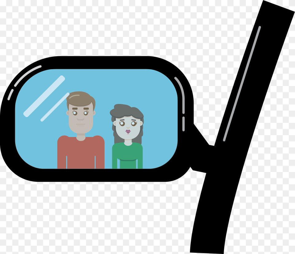 Rear View Mirror Cartoon, Person, Face, Head, Transportation Free Png