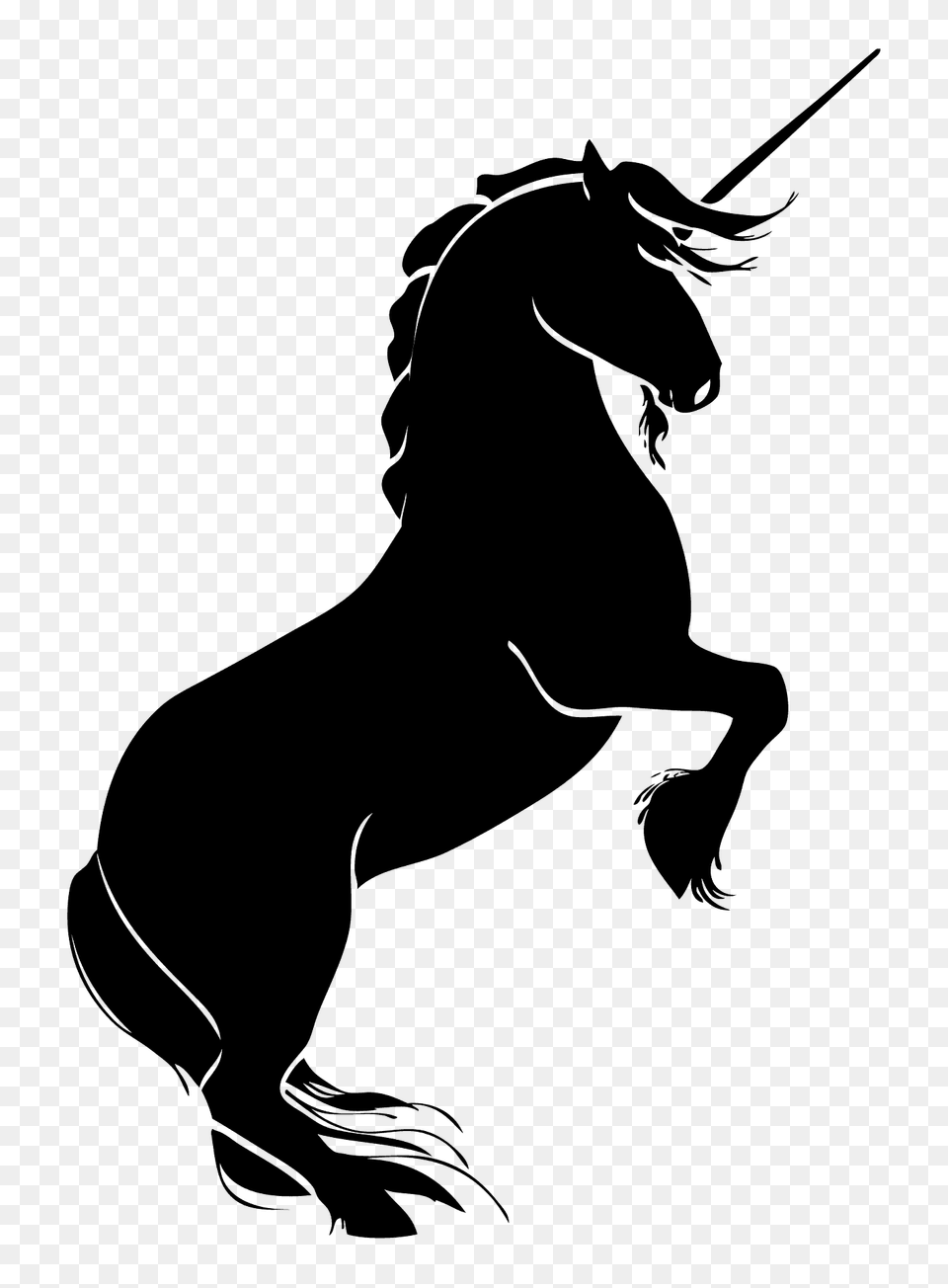 Rearing Unicorn Silhouette, Adult, Female, Person, Woman Free Png Download