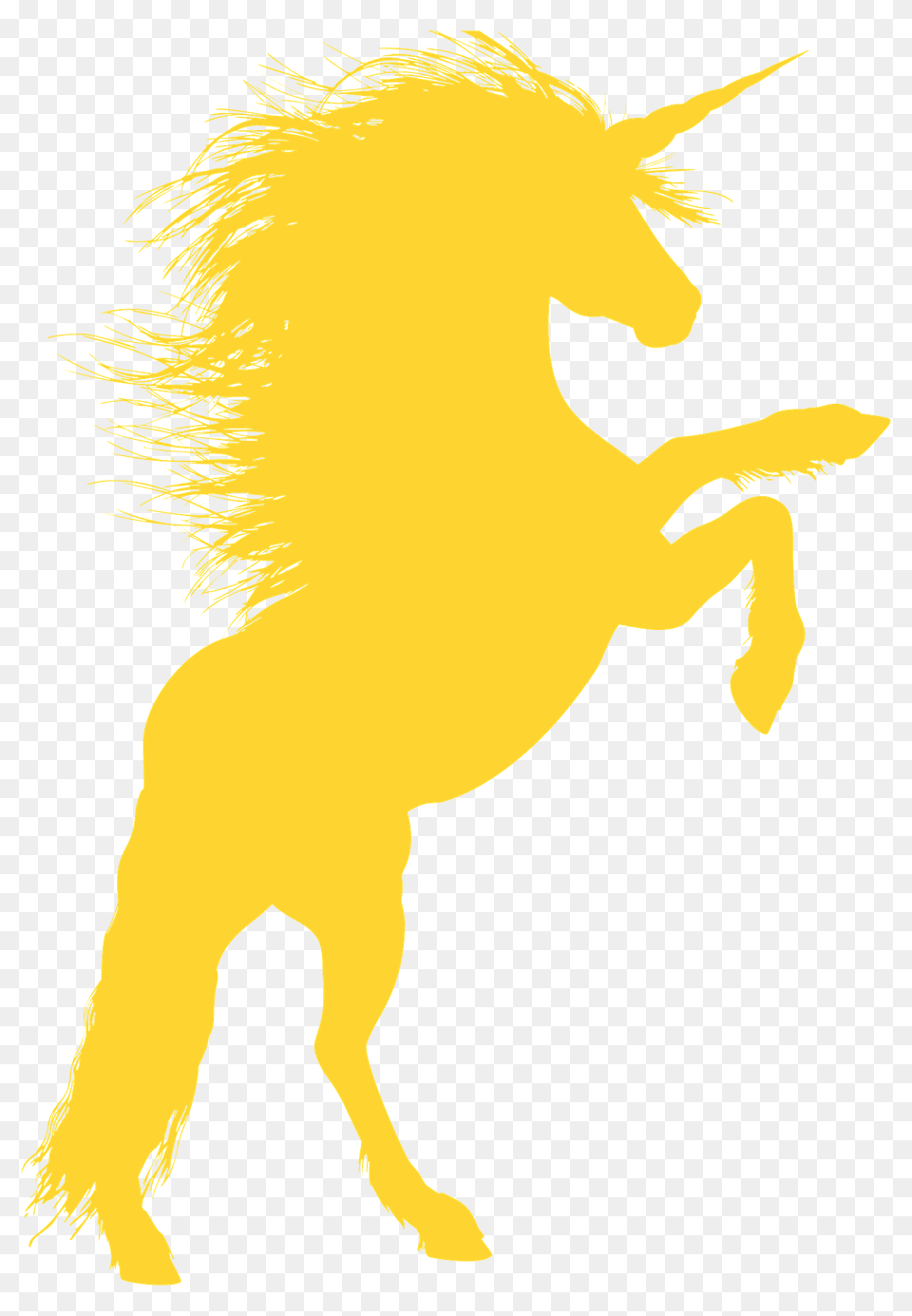 Rearing Unicorn Silhouette, Person, Animal, Mammal, Horse Png Image