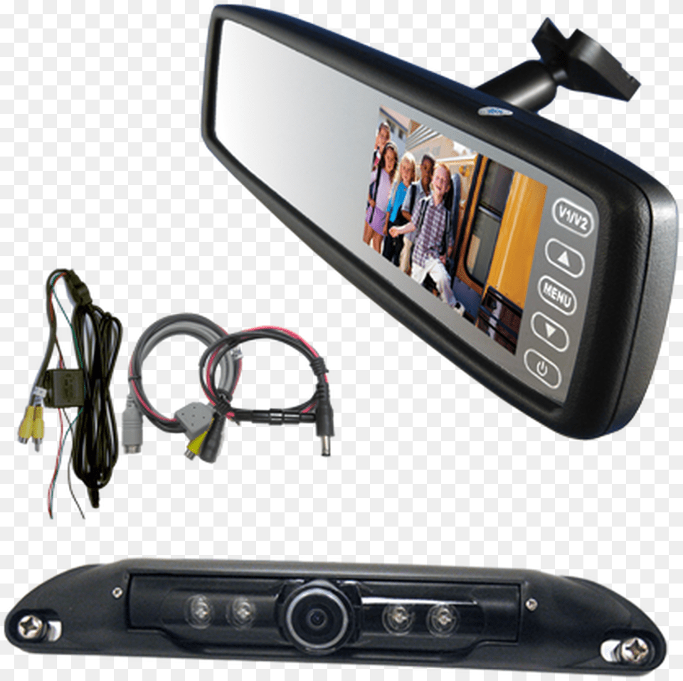 Rearview Mirror Monitor Kit Backup Camera, Person, Adult, Man, Male Png Image