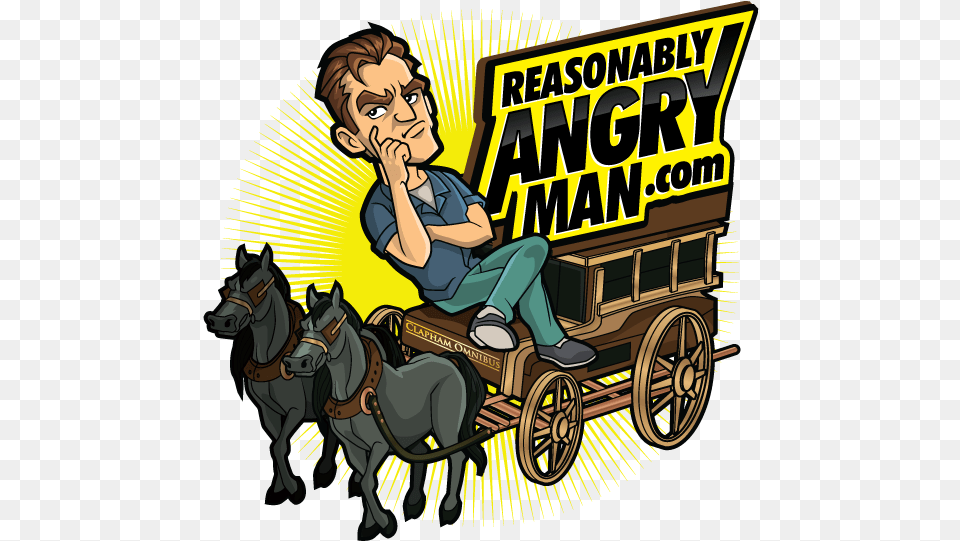 Reasonably Angry Man Cartoon, Adult, Person, Male, Wheel Png Image