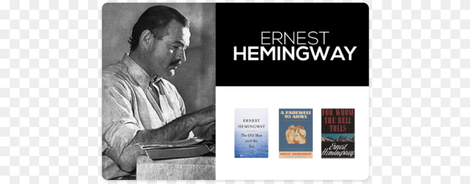 Reasons Why You Should Still Write Things By Hand Ernest Hemingway, Book, Person, Publication, Reading Free Transparent Png