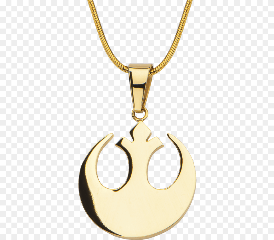 Rebel Alliance Gold Pendant With Chain Locket, Accessories, Jewelry, Necklace, Electronics Png Image