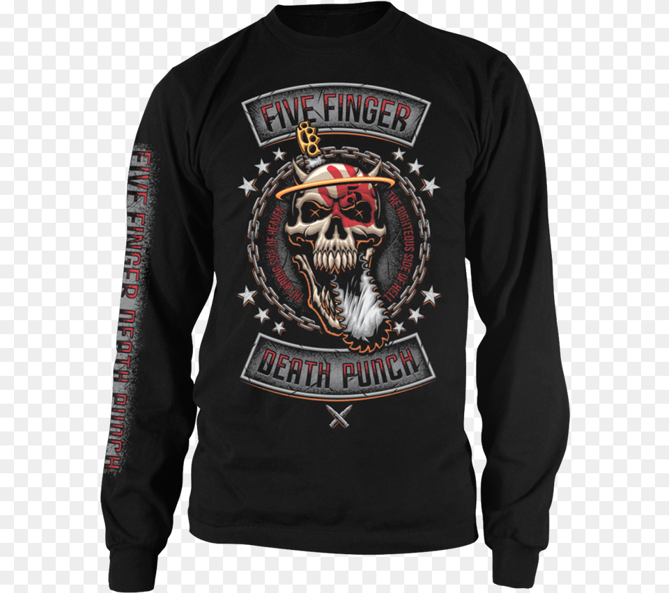 Rebellion Long Sleeve Tee Five Finger Death Punch Wallpaper Iphone, T-shirt, Clothing, Long Sleeve, Person Free Png Download