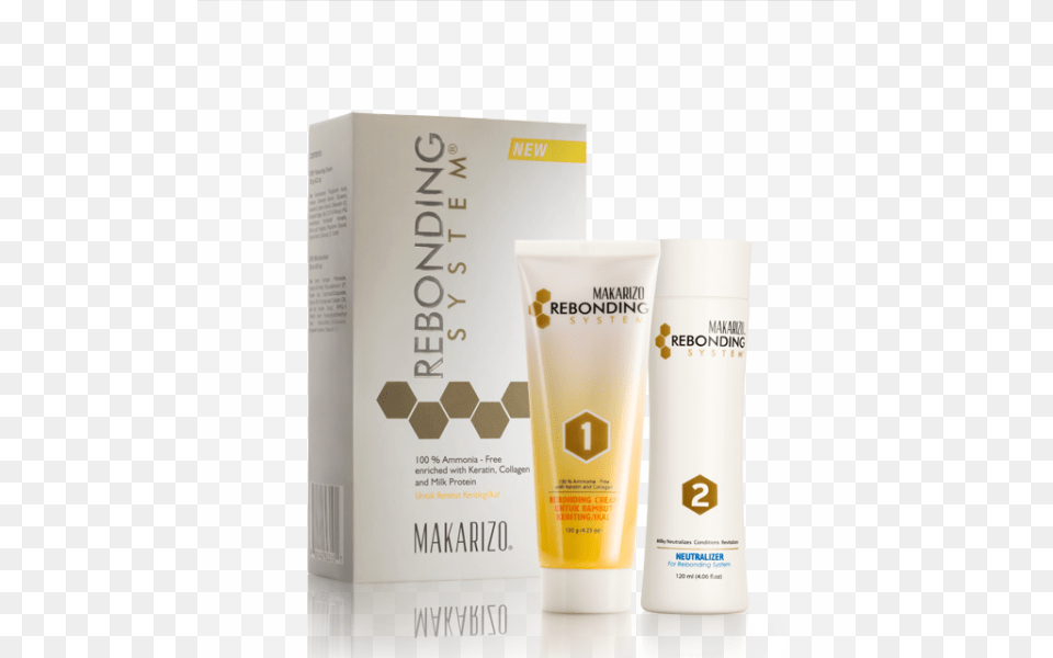 Rebonding System Tube Set For Curly Hair Makarizo Rebonding, Bottle, Cosmetics, Sunscreen, Lotion Free Transparent Png