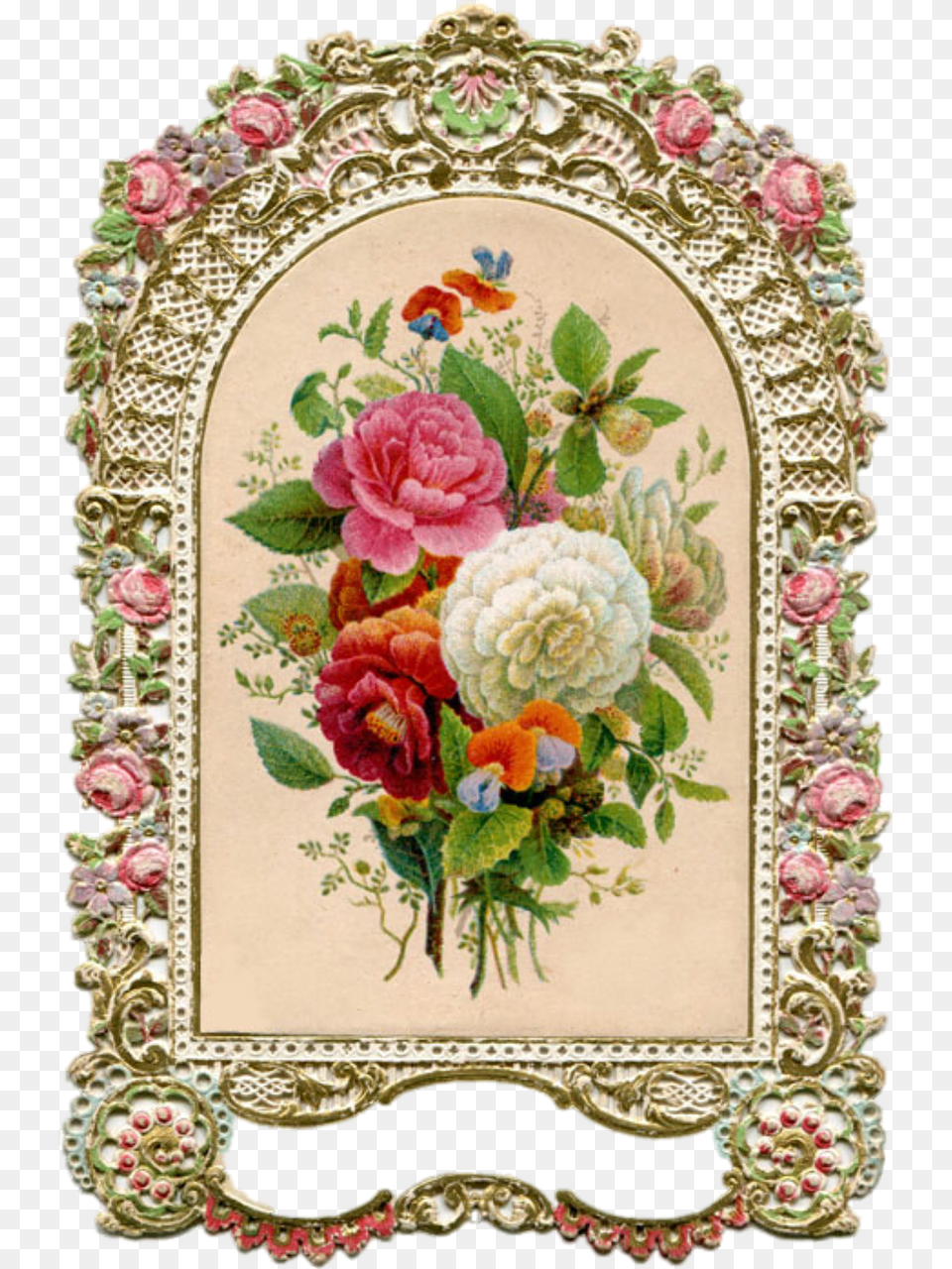 Recargado Vintage Marco Oro Rosas Bouquet Gold Vintage Ovel Frame, Art, Floral Design, Graphics, Pattern Png