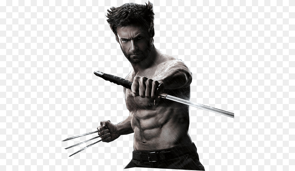 Recently The First Full Theatrical Trailer For The Wolverine Hugh Jackman Movie 2013 32x24 Print Poster, Weapon, Sword, Body Part, Person Free Png Download