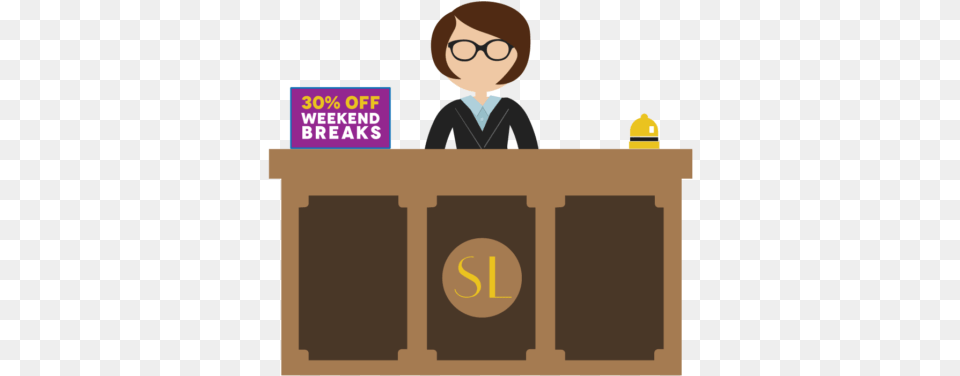 Reception Desk Display Reception Desk Cartoon, Crowd, Person, Man, Adult Free Png Download