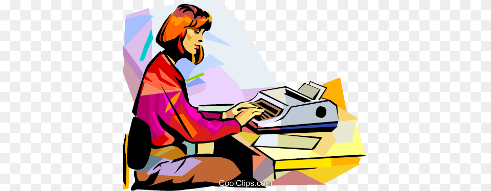 Receptionist Typing Letter Royalty Vector Clip Art, Hardware, Computer Hardware, Electronics, Person Png Image
