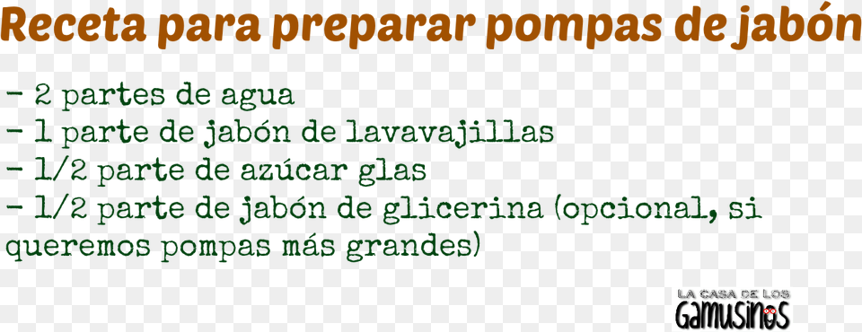 Receta Pompas Jabon Spare, Text Png Image