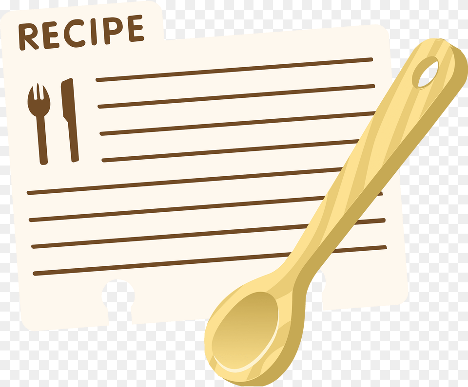 Recipe And Wooden Spoon Clipart, Cutlery Png