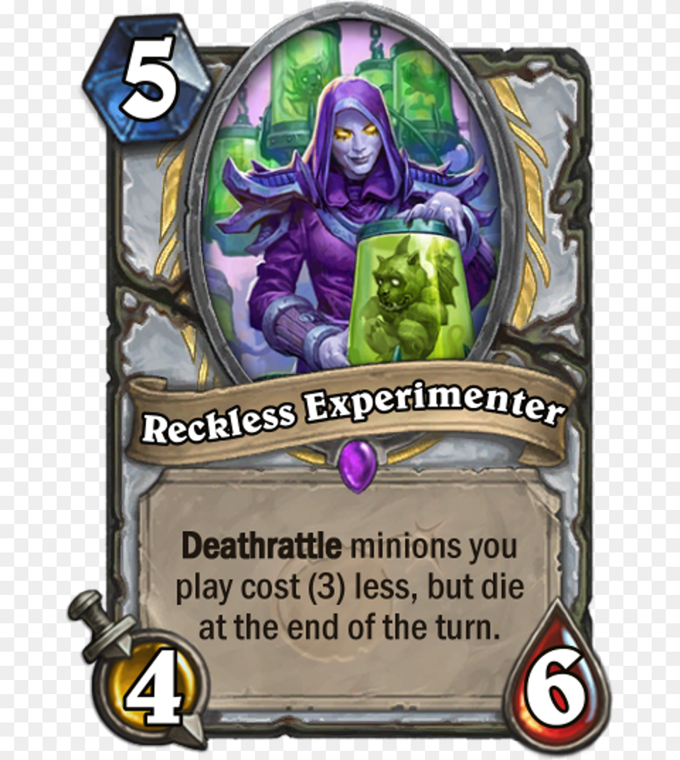 Reckless Experimenter Hearthstone Instant Win Cards, Adult, Publication, Person, Female Free Png