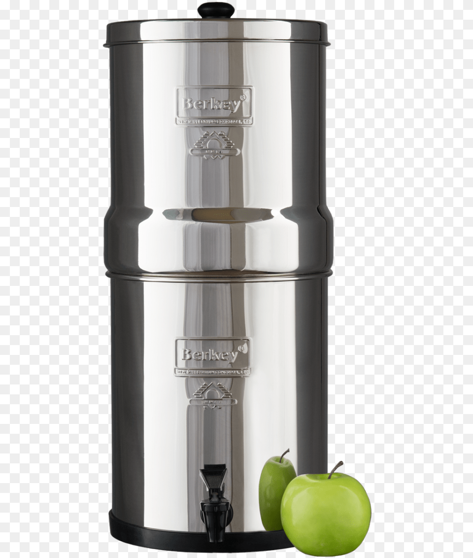 Recommended For 2 4 People In The 2 Filter Configuration Berkey Big Berkey Water Filter System W 2 Black Purifier, Apple, Food, Fruit, Plant Png Image