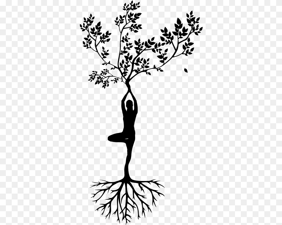 Reconnect With Yourself At Red Earth Retreat Silhouette Woman Tree, Gray Free Transparent Png