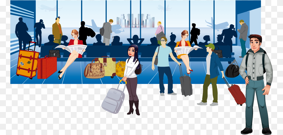Reconsil Travelling Cartoon Illustration, Walking, Person, Woman, Adult Free Png