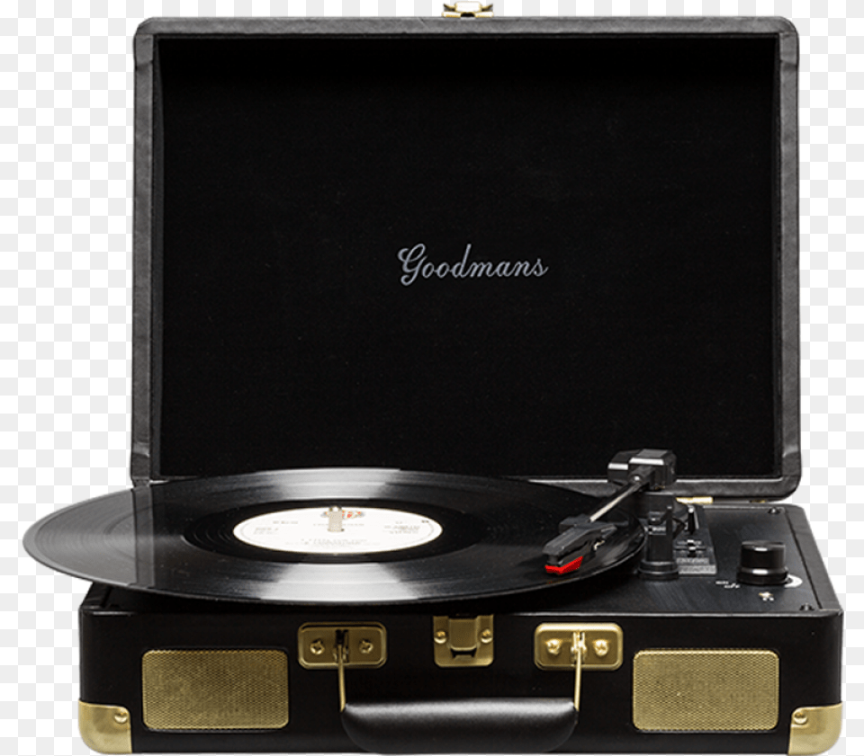 Record Player Goodmans Black Record Player, Cd Player, Electronics Png Image