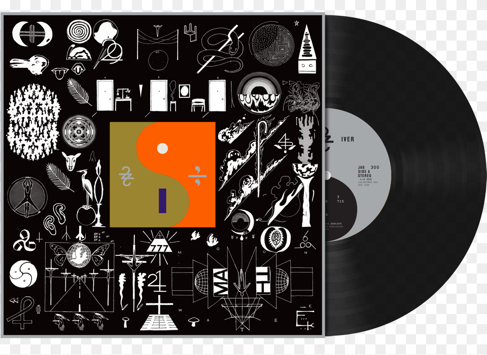Record Sleeve And Vinyl Record Bon Iver 22 A Million, Art, Collage, Blackboard, Face Free Png