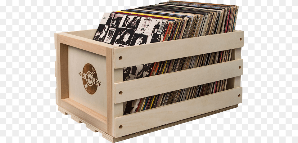 Record Storage Crate Crosley Ac1004a Na Record Storage Crate Natural, Box, Drawer, Furniture, Person Png Image